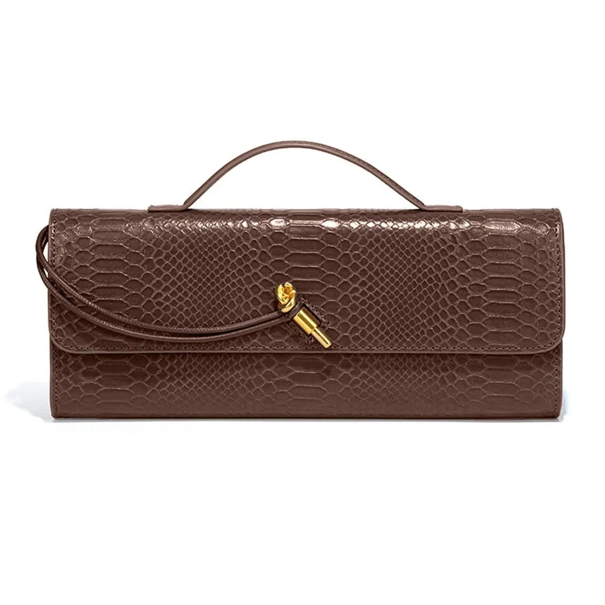 Burgundy bag cherry red envelope wine red envelope upscale new handbag European and American fashion crocodile flip hand organ b - M & M Global