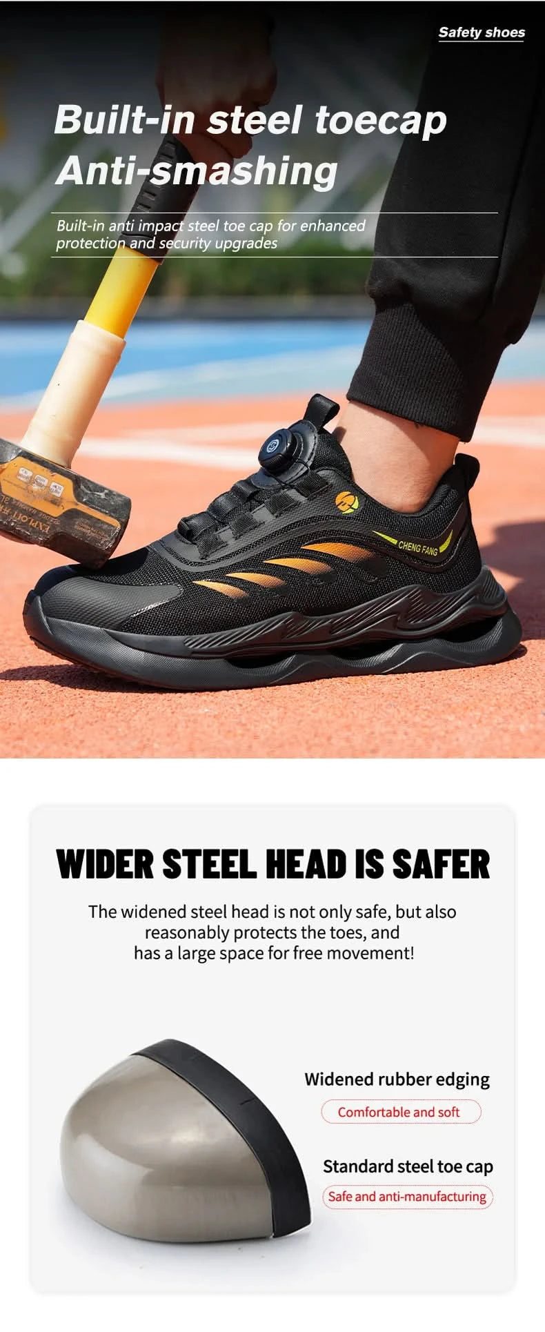Soft sole lace-free anti-smash and anti-puncture safety shoes