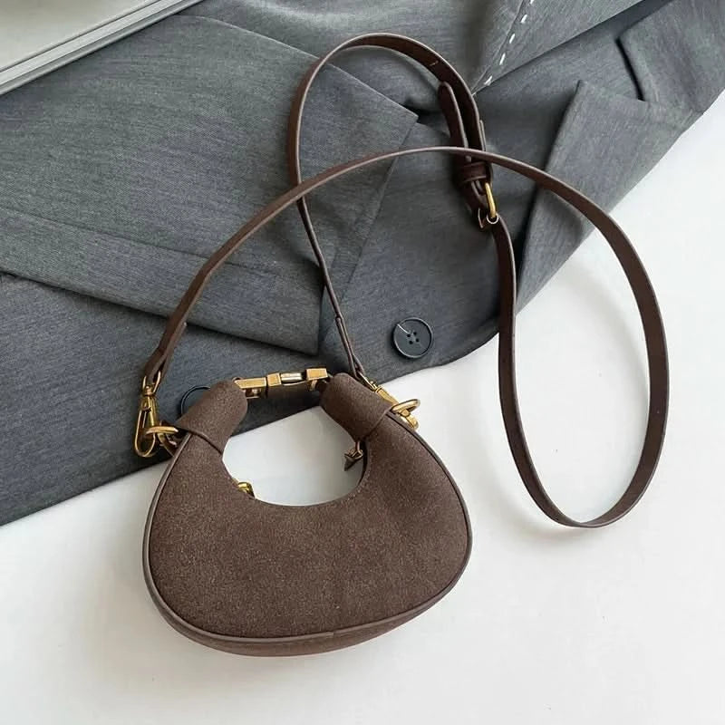 Mini Semicircle Saddle Crossbody Bag For Women Luxury Lemon Color Handbag Half Moon Bag Fashion Chain Lady Cross Body Bag - M & M Global