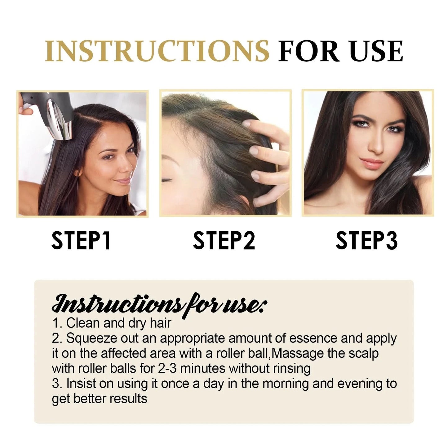 Hair Growth Essential Loss Regrowth Treatment Strengthens Hair Nourishes Scalp Light Weight Non Greasy Improve Scalp Circulation - M & M Global