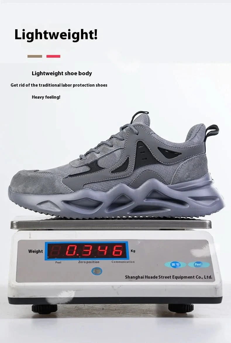 Men's Comfortable Soft-Soled Smash and Puncture Resistant Work Shoes