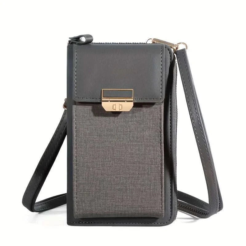 2024 New Women's Bag Mobile Phone Bag Trendy Line Simple Ladies Shoulder Bag Messenger Bag Lock Small Square Bag - M & M Global