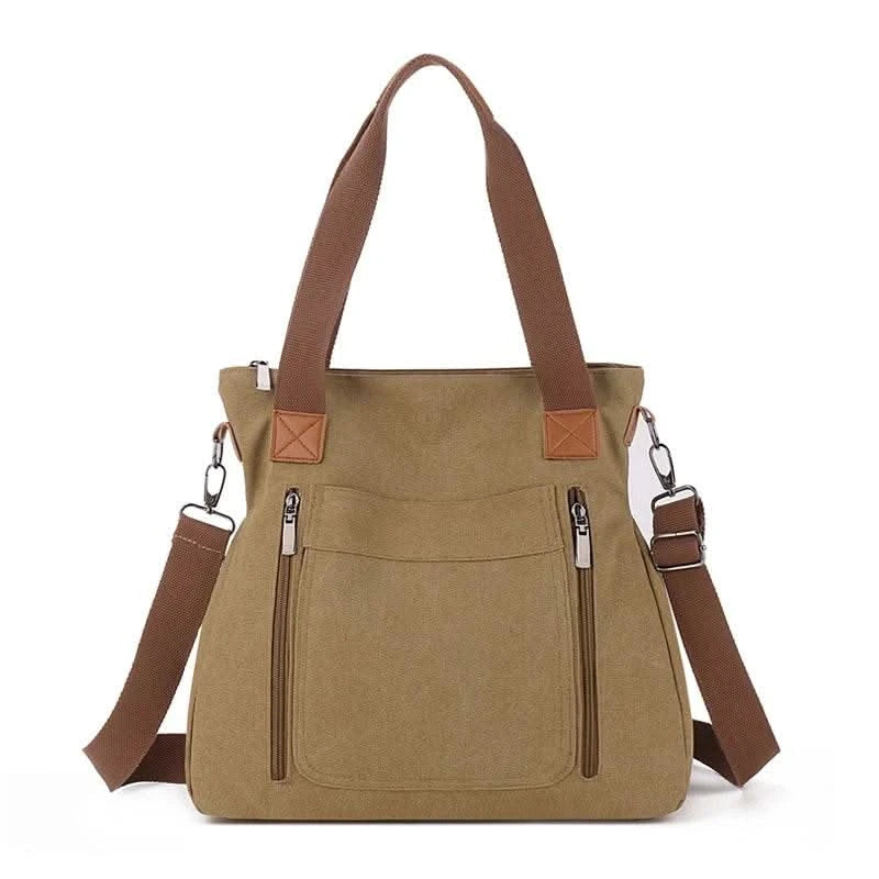 Cross-border large-capacity canvas women's bag, casual cross-body bag, Korean-style fashionable tote bag, simple handbag, new st - M & M Global