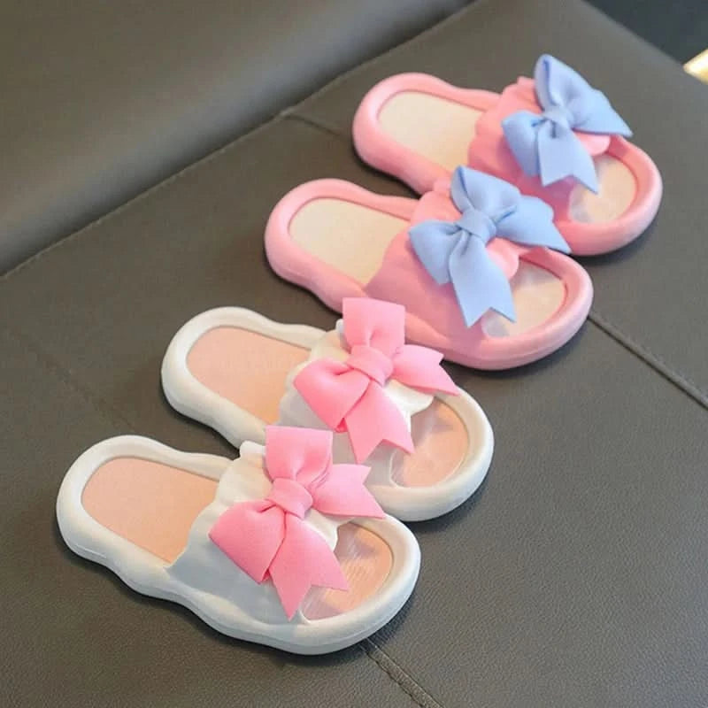 Summer New Kids Home Shoes Anti Slip Soft Sole Girls Bath Slipper Cartoon Cute Flower Bow Princess Slippers Children Beach Shoes - M & M Global