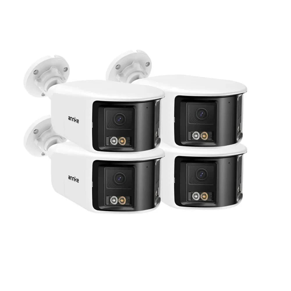 ANNKE 8MP Security Camera 180°Panoramic Dual Lens outdoor poe camera 4k AI Human Detect Two Way Audio Weatherproof 8MP IP Camera