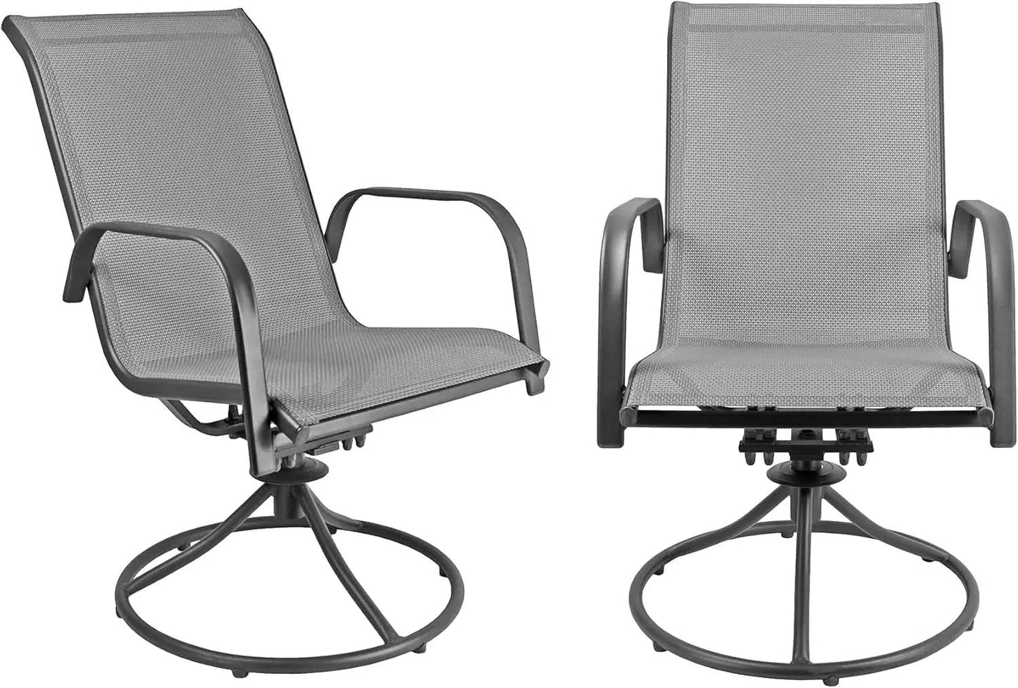 Swivel Outdoor Rocker Chairs with 360° Swivel & Rocking Motion, Weather-Resistant Fabric & Powder-Coated Steel Frame