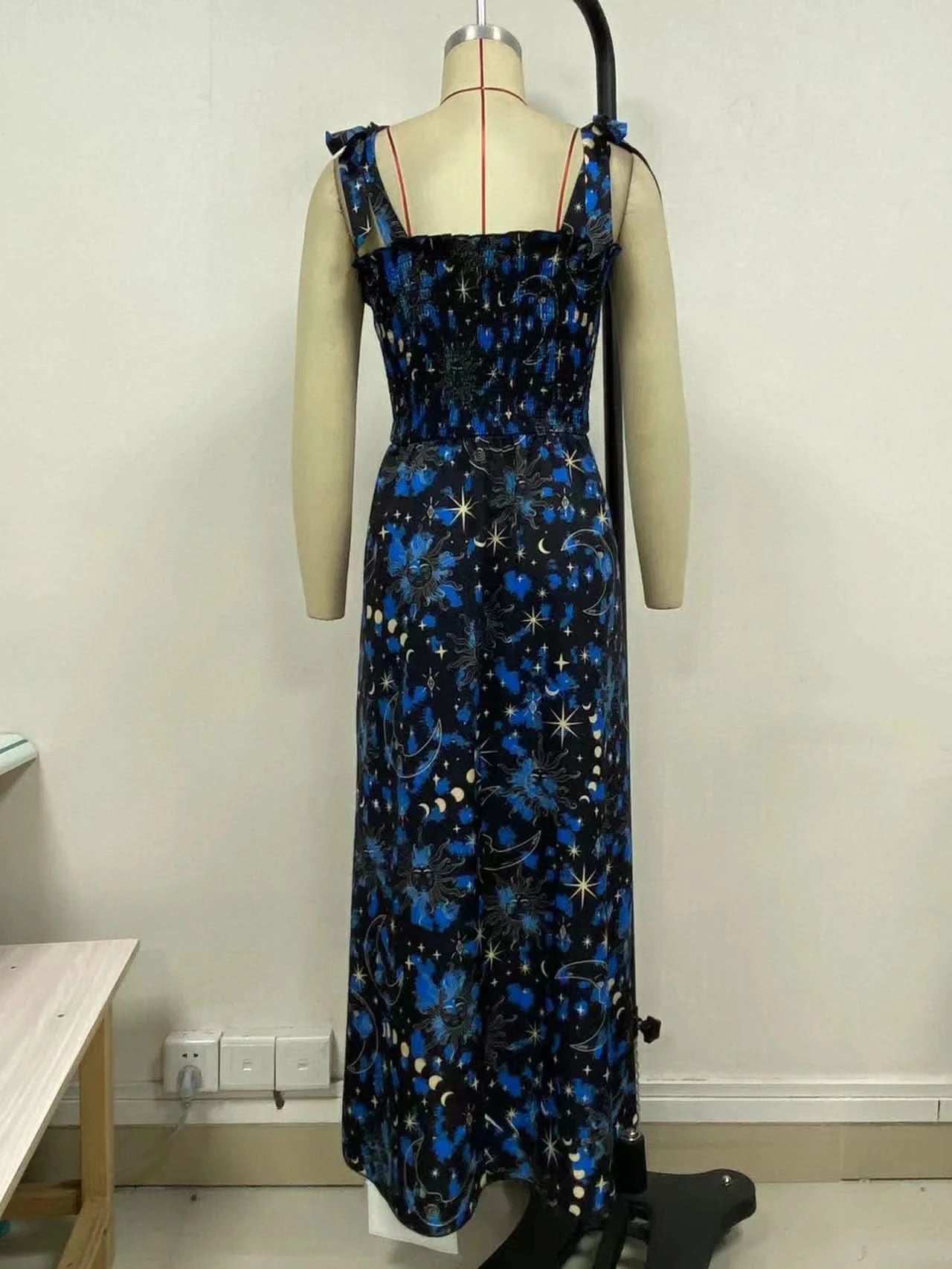 Goth Dark Fairy Grunge Y2k Aesthetic Skull Graphic Dresses Mall Gothic Shirring Lace Up Long Dress Punk A-line Slim Emo Clothing - M & M Global
