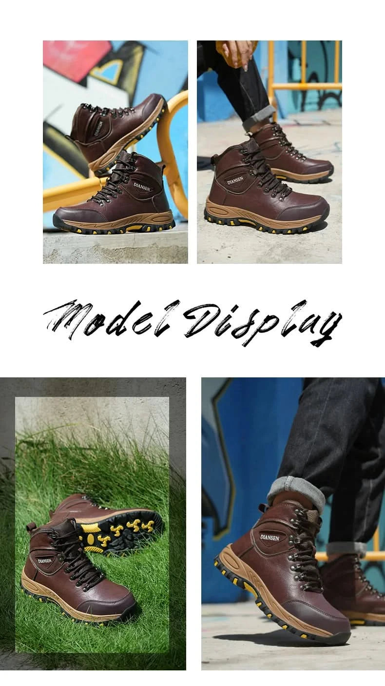 Rotating Button Indestructible Shoes Safety Boots Men Steel Toe work Boots Waterproof Non-slip Puncture-Proof Protective Shoes