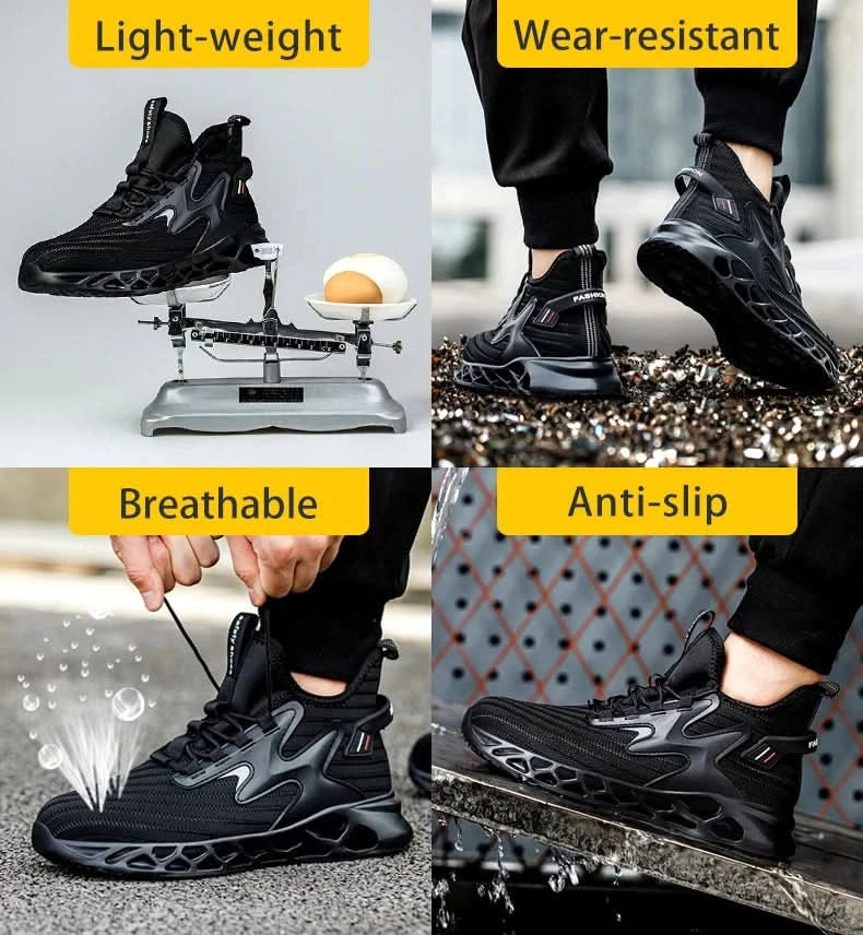 Safety Shoes Men Breathable Work Shoes Steel Toe Shoes Anti-Puncture Safety Shoes Men Work Sneakers Industrial Shoes 41-48