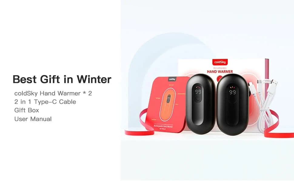 Hand Warmers Rechargeable 2 Pack Magnetic Electric Hand Warmer with Digital Display Portable Pocket Heater Warm Christmas Gift - M & M Global