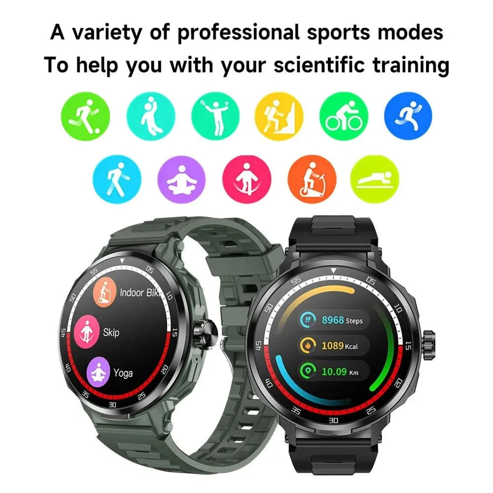 Smart Watch for Men with Hidden Earbuds Wireless Calling Fitness Tracker NFC Waterproof Heart Rate Monitor