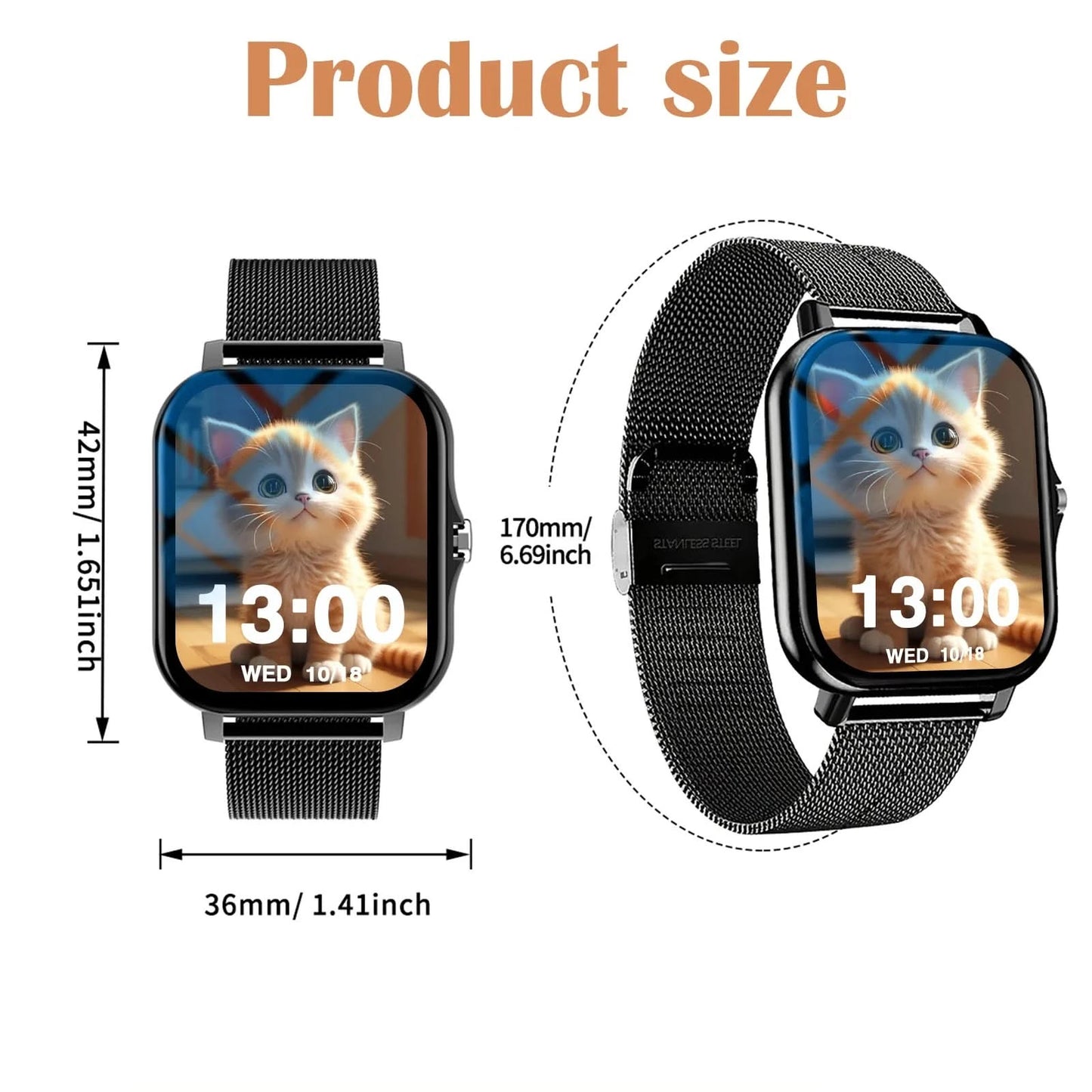 Smart watch, message display, multi-sport mode, step counting/sports tracking, multi-function sports watch
