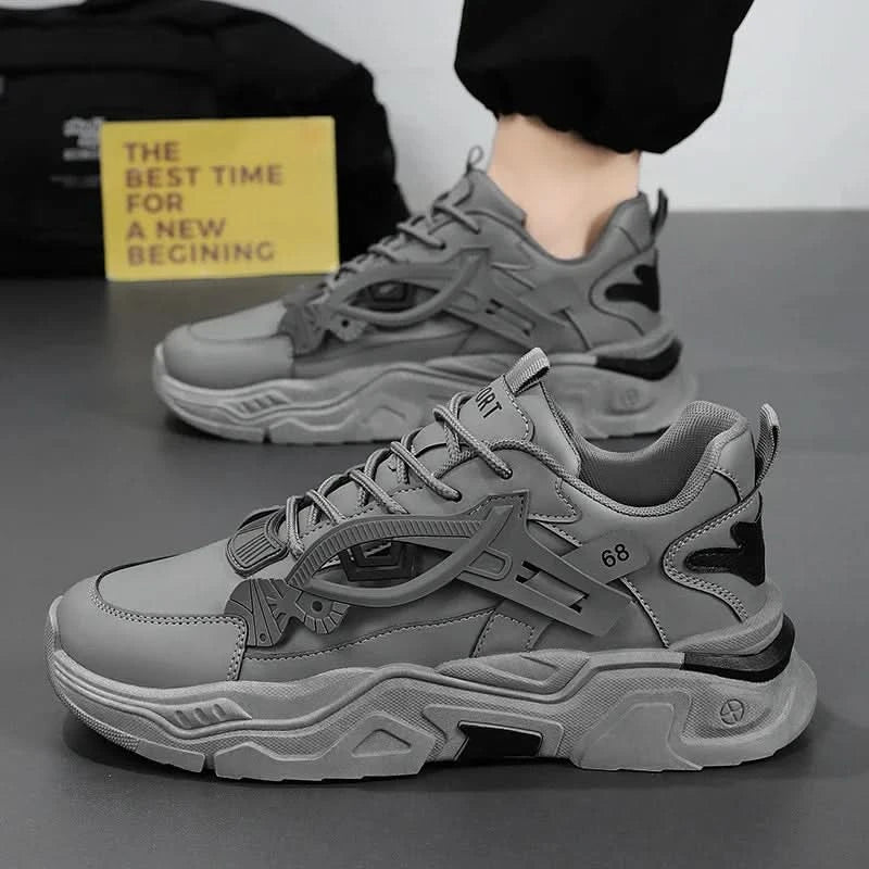 Student height increasing shoes four season new thick sole men's casual sports shoes soft sole comfortable outdoor running shoes - M & M Global