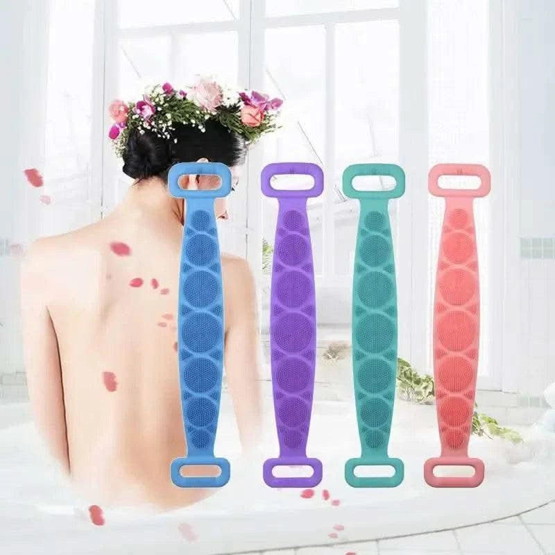 Body Sponge Silicone Brushes Bath Towels Scrubber Rubbing Back Peeling Massage Shower Belt Extended Skin Clean Brushes - M & M Global