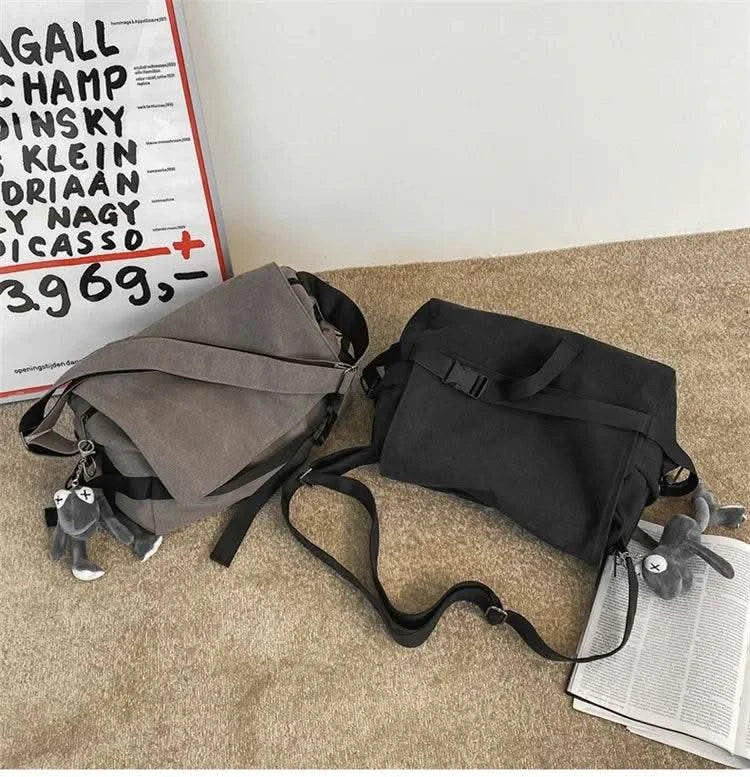 Canvas Messenger Bag Ladies Big Capacity Handbags Shoulder Bag Youth Girls Student School Bags Fashion Men Crossbody Bags Bolsos - M & M Global