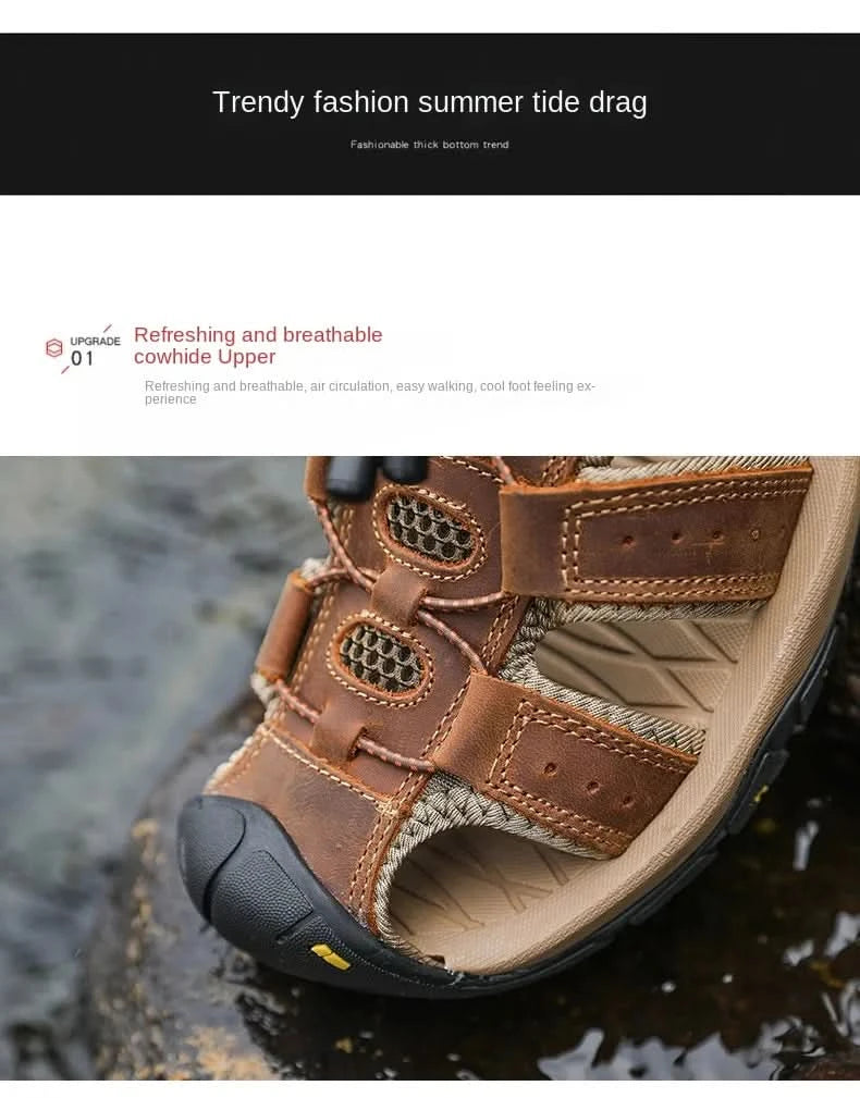 Outdoor Wading Summer Sandals For Men Anti Slip Cool Casual Shoes With Arch Support Plus Size 38-48 Beach Sandalias - M & M Global