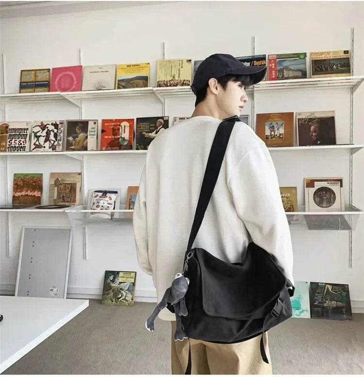 Canvas Messenger Bag Ladies Big Capacity Handbags Shoulder Bag Youth Girls Student School Bags Fashion Men Crossbody Bags Bolsos - M & M Global
