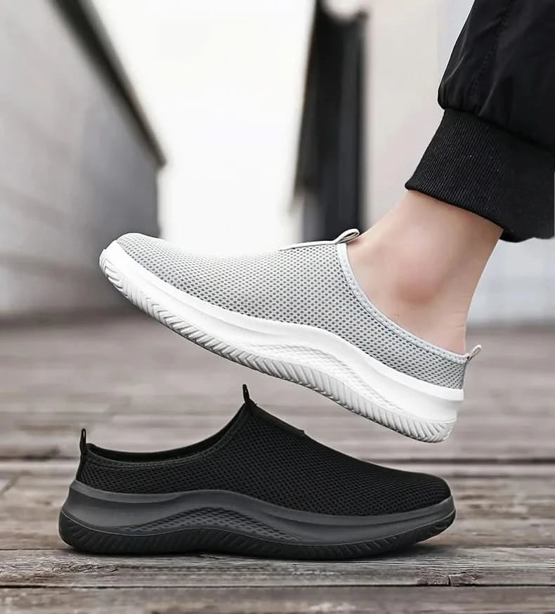 Men's Sneakers Comfortable Lightweight Soft Half Slipper Flat Running Shoes Outdoor Casual Sports Shoes Man Shoes - M & M Global
