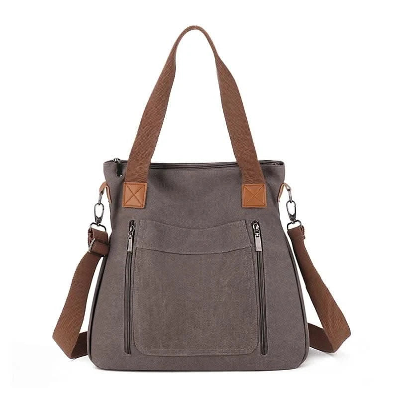 Cross-border large-capacity canvas women's bag, casual cross-body bag, Korean-style fashionable tote bag, simple handbag, new st - M & M Global