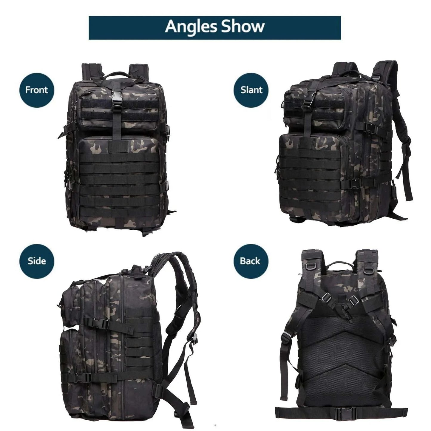 25L/50L Sturdy Nylon Waterproof Tactical Sports Trekking Fishing Hunting Camping Hiking Bag Backpack Outdoor Rucksacks - M & M Global