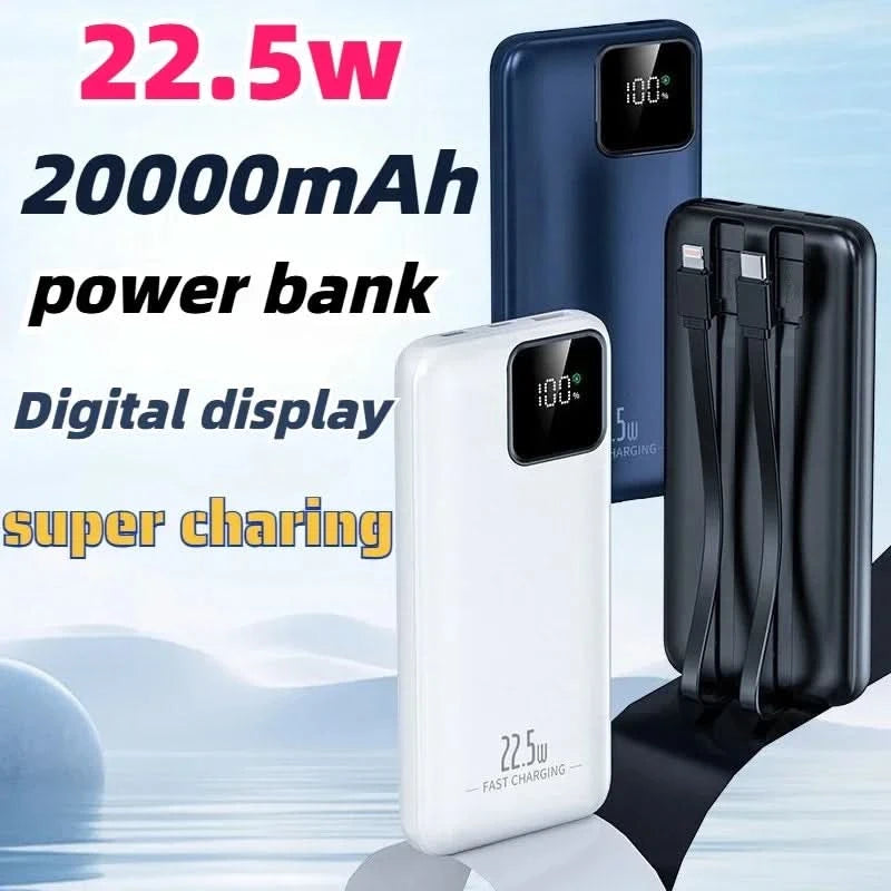 New Power Bank 20000mAh Portable External Battery 22.5W Fast Charging Portable Charger for IPhone Xiaomi Redmi Poco Powerbank - M & M Global