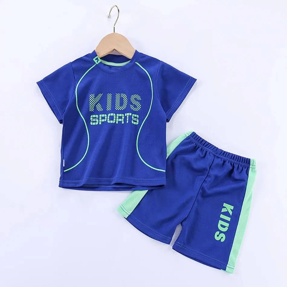 Children Summer Short Sleeve Football Basketball Suit Clothing Set Boy Girl Jersey Quick Drying Breathable Kids Sports Wear - M & M Global