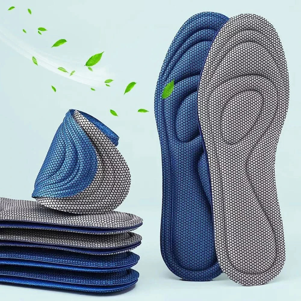 NEW 4Pcs Memory Foam Orthopedic Insoles for Shoes Antibacterial Deodorization Sweat Absorption Insert Sport Shoes Running Pads - M & M Global