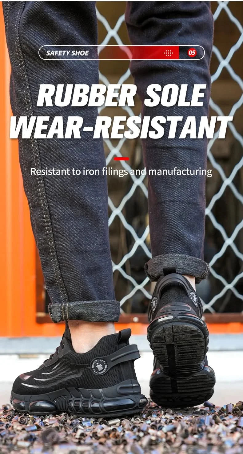 Lace-up breathable soft sole comfortable anti-smash anti-puncture men's casual labour insurance shoes