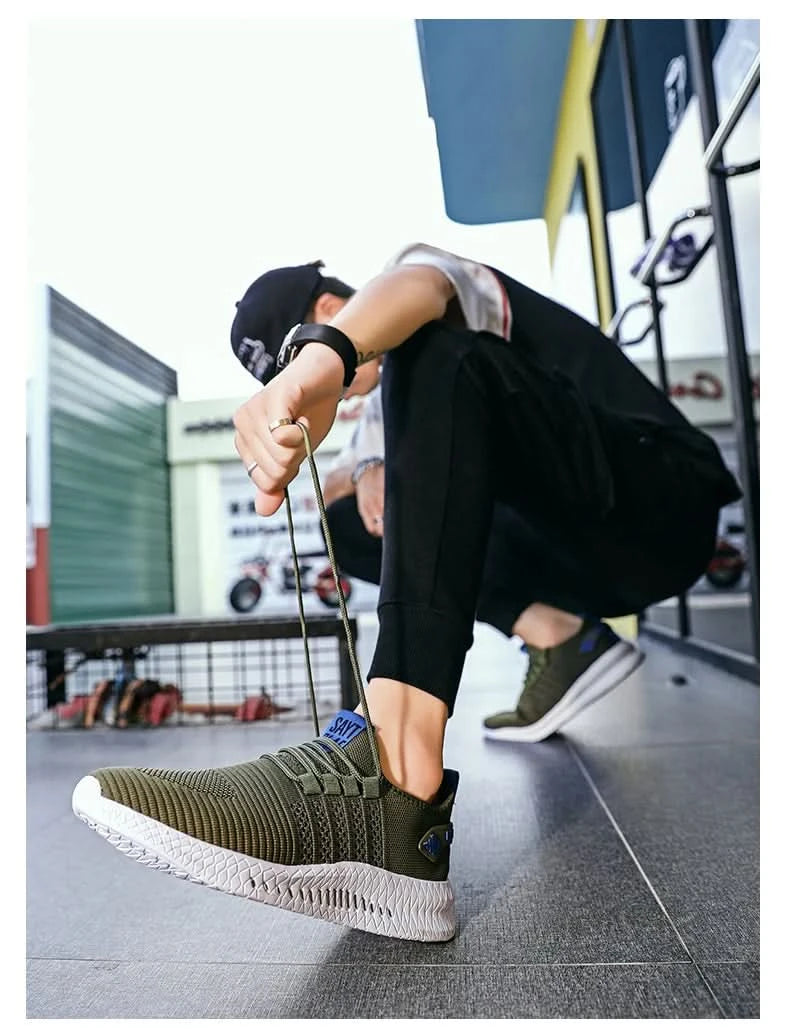 Fashion Men Sneakers Mesh Casual Shoes Lac-up Breathable Lightweight Walking Sneakers Men Shoes Size 39-48 Support Dropshipping - M & M Global