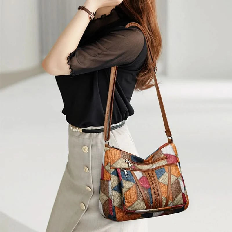 Women's Elegant Vintage Crossbody Bag Trendy HandBag Fashion Multi-pockets Shoulder Bag All-match Retro Crossbody Bag for Daily - M & M Global