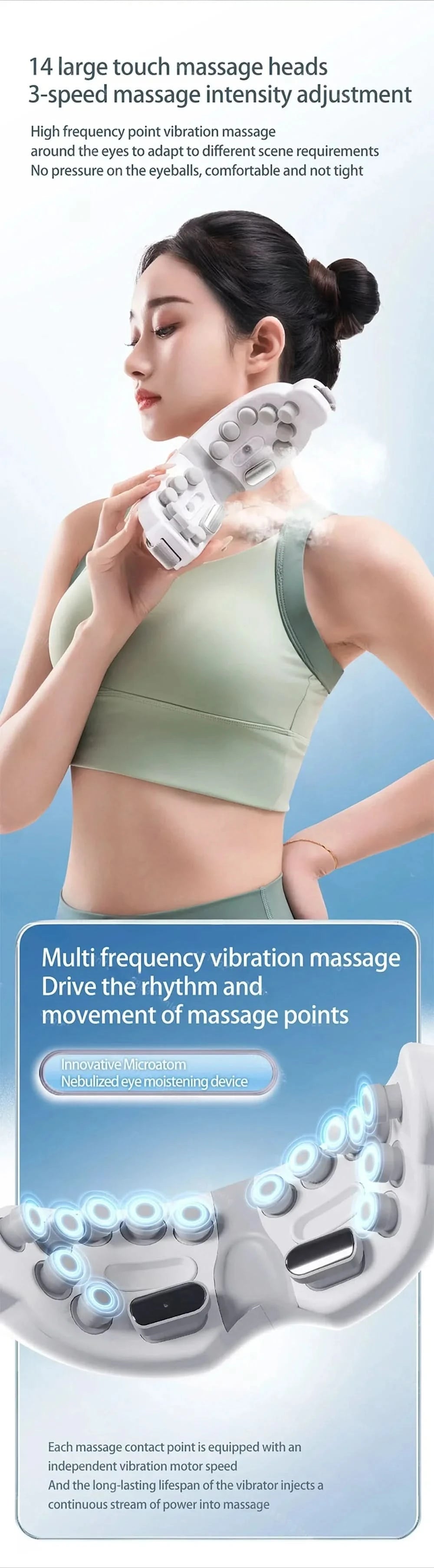 Steam Eye Massager Warm Spa Eye Steamer Acupressure Therapy Kneading Massage Eyes Bluetooth Relieve Eye Fatigue Massage Relax - M & M Global