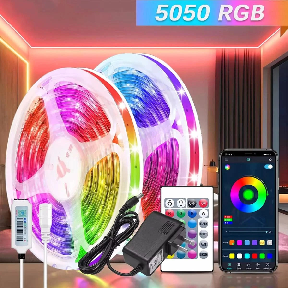 40m Bluetooth led strip light,Led Strip Lights, Led Lights For Bedroom, Smart Led Lights APP Control For Birthday Christmas
