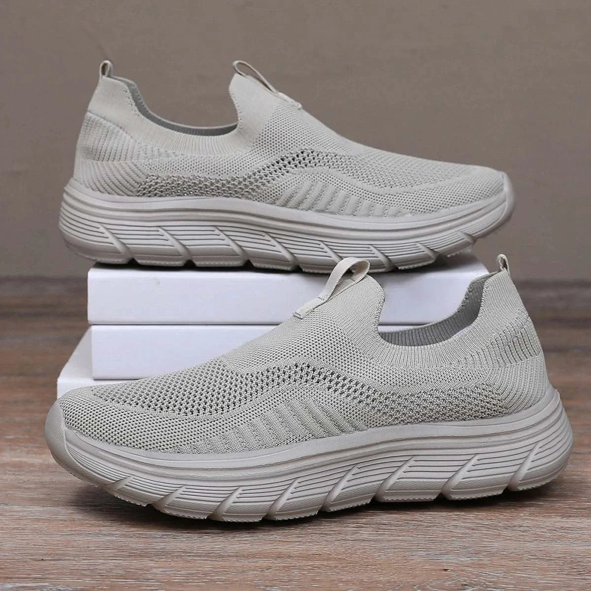 Breathable Men Casual Shoes Lightweight Outdoor Male Walking Shoes Anti-slip Men's Sneakers Slip on Flats Vulcanized Shoes - M & M Global