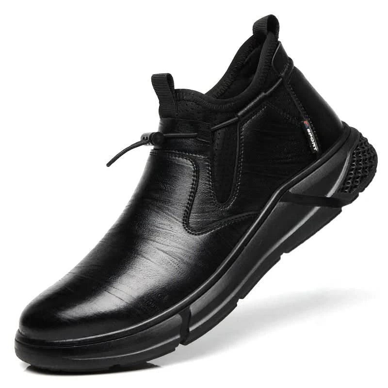 Steel Toe Waterproof Work Boots Puncture-Resistant Work Boots Indestructible Shoes Outdoor Slip-Proof for Oil Rig & Mining Black