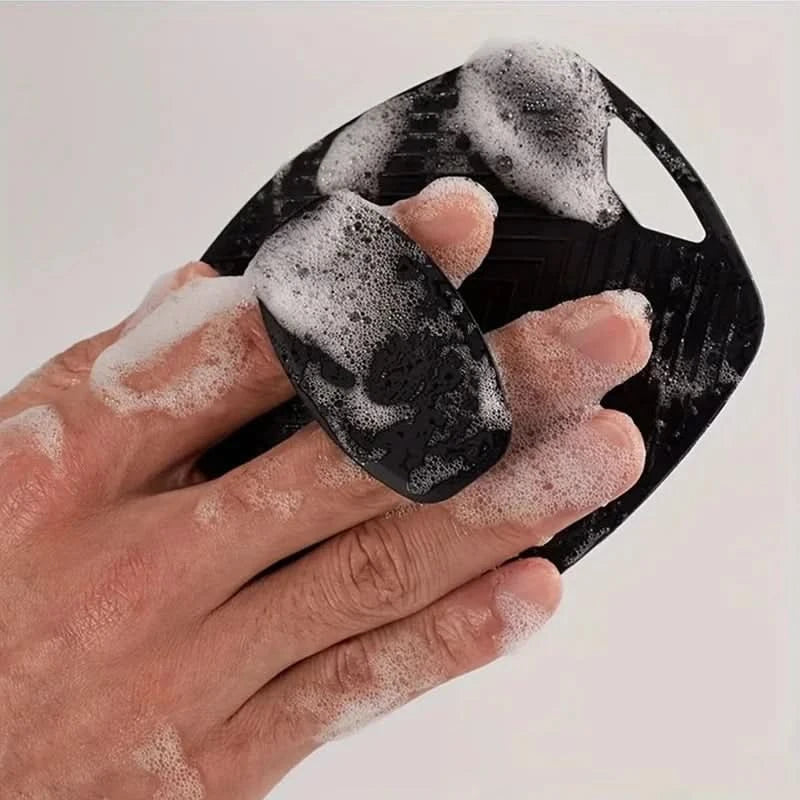 Exfoliating Silicone Cleansing Brush Body Scrubber Cleans Massages Skin Bathroom Accessories Bath Brush Cleanser No Slip Handle - M & M Global