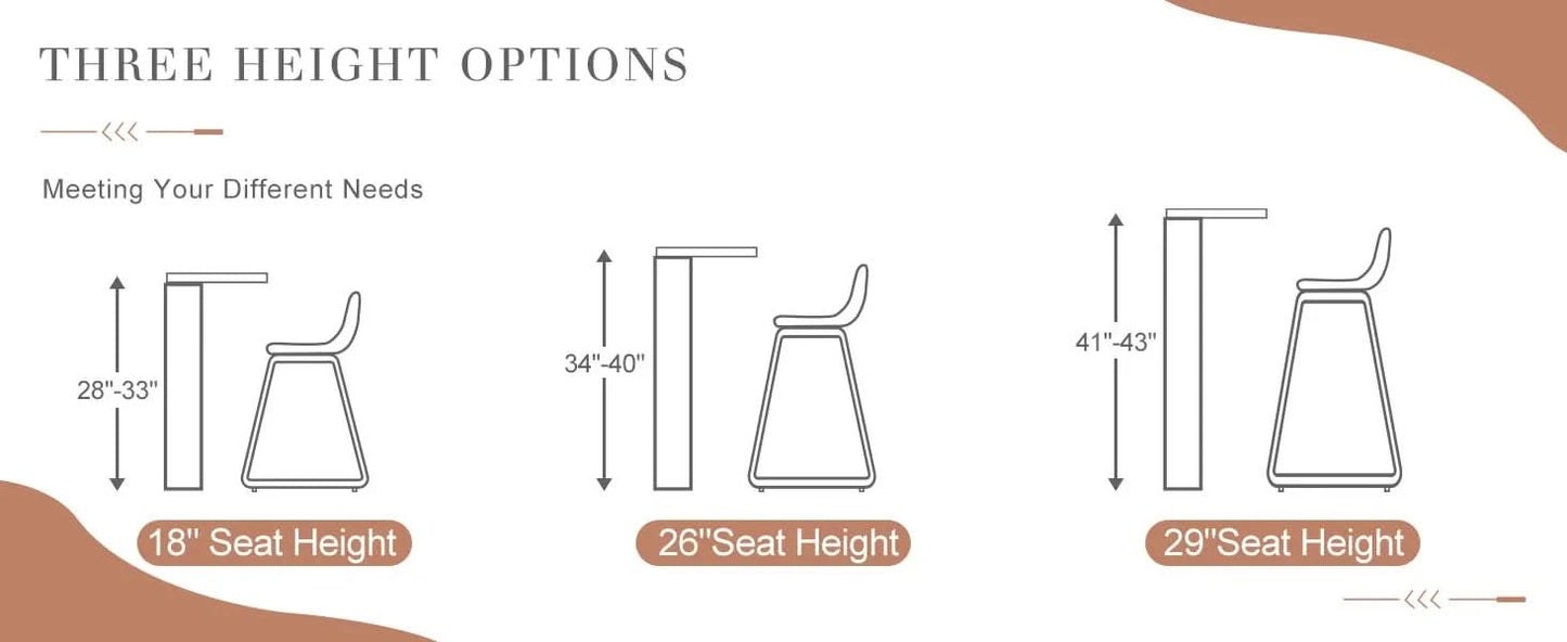 JHK Leather Modern Bar Bench 2-piece Set Armless Metal Leg Brown Bar Bench with Backrest Home Chair Living Room Furniture