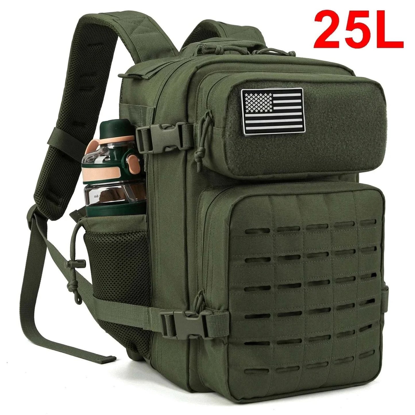 25L Tactical Backpack Outdoor Bag Fitness Backpack MOLLE Backpack Women's/Men's Hiking Survival Backpack Men's Dual Cup Holder - M & M Global