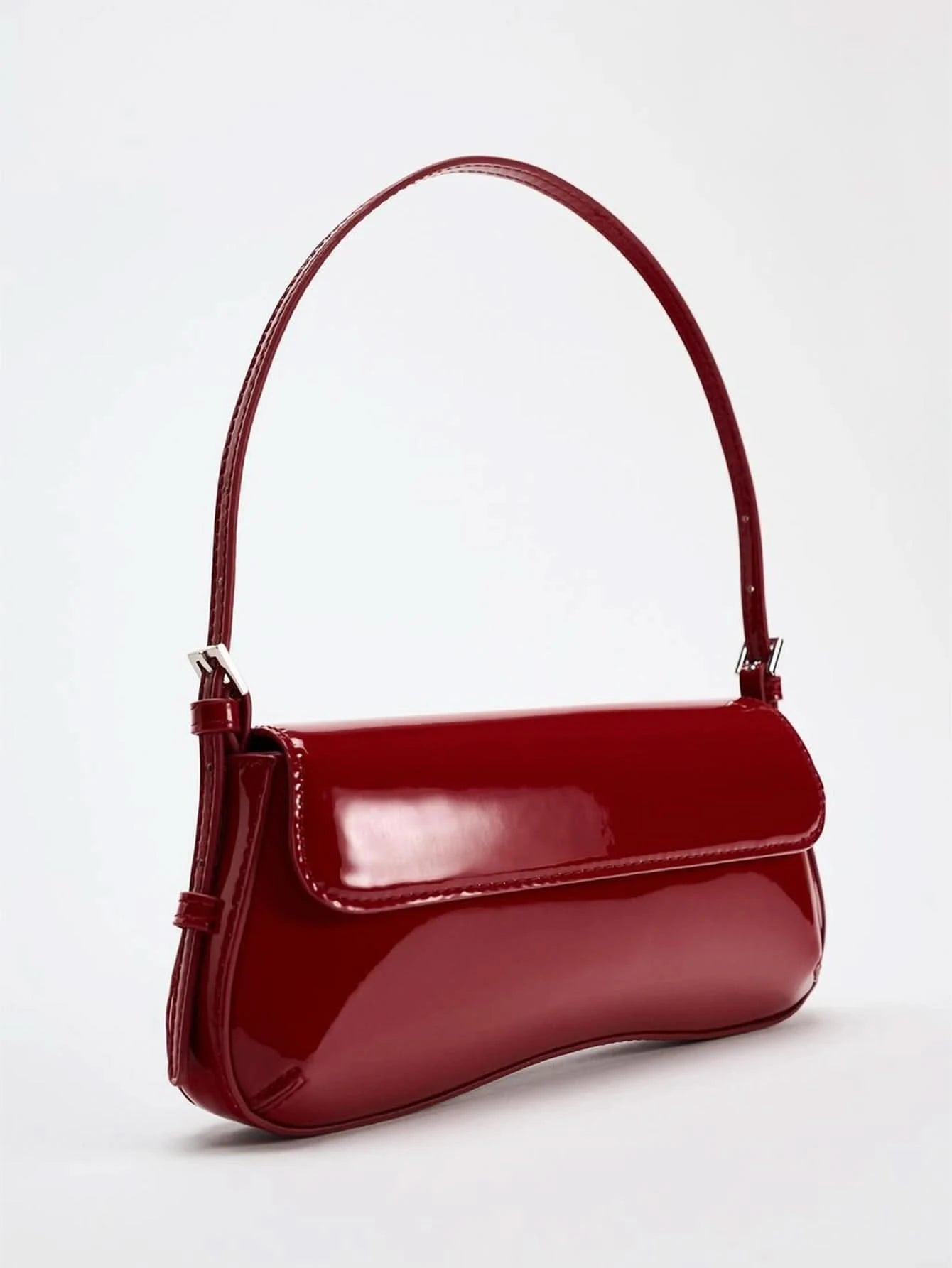 Red Baguette Underarm Bag New Fall 2024 Fashion simple commuter clamshell vintage shoulder bag - M & M Global