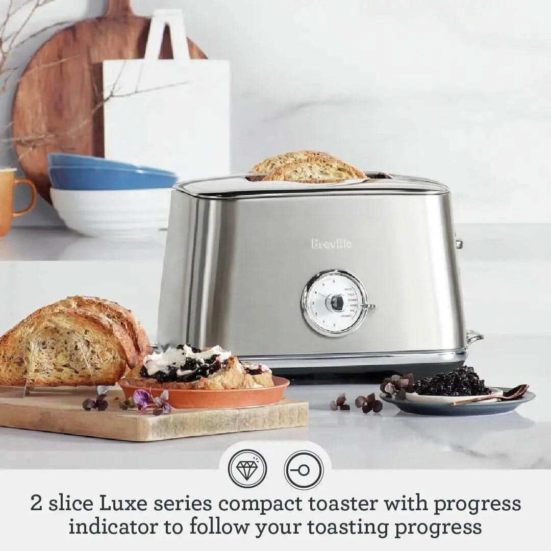 Luxe Toaster 2 Slice BTA735BSS, Brushed Stainless Steel - M & M Global