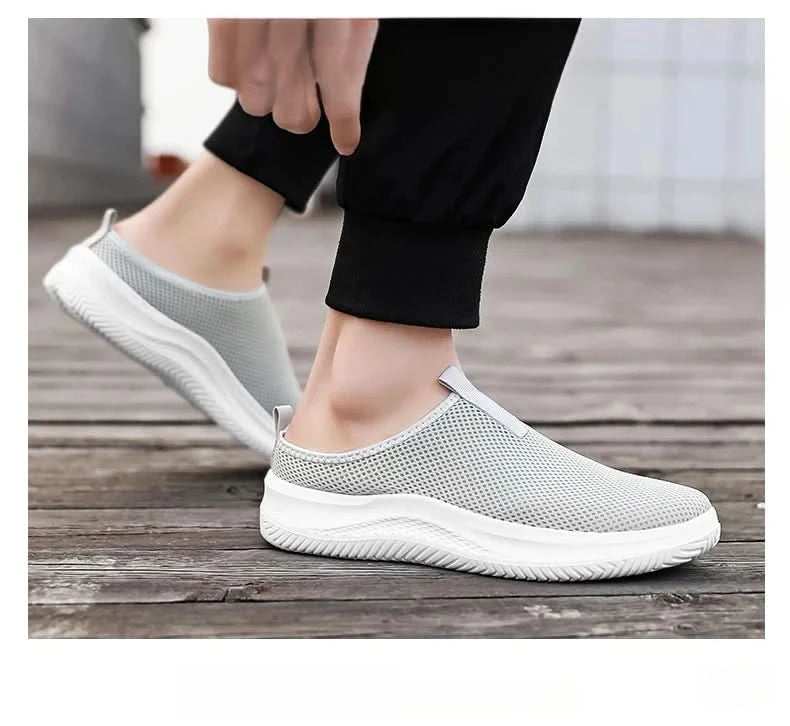 Men's Sneakers Comfortable Lightweight Soft Half Slipper Flat Running Shoes Outdoor Casual Sports Shoes Man Shoes - M & M Global