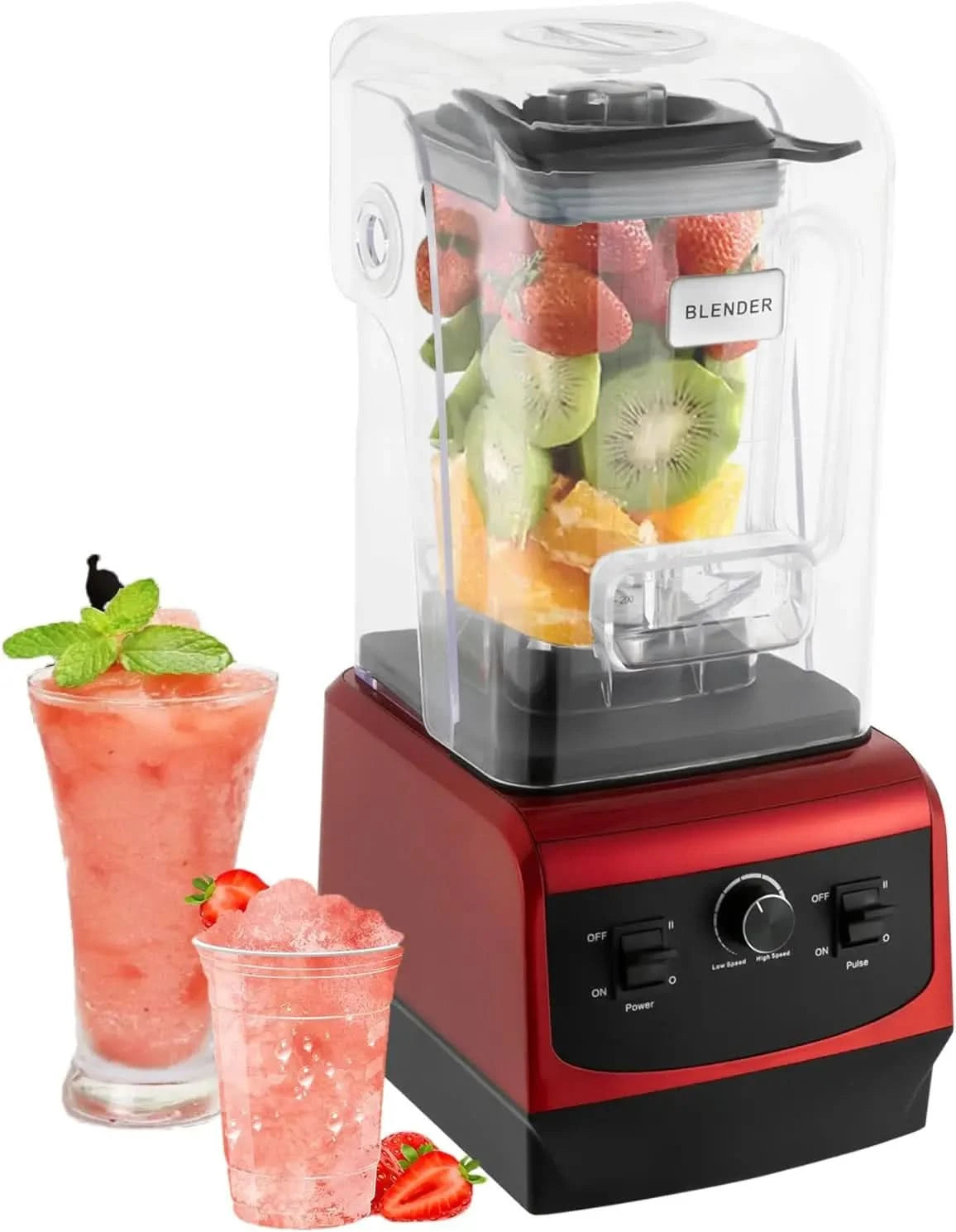 Professional Blender Slushy Machine 110V Commercial Grade Home Bar Blender with 74.4Oz Container Stainless Steel Smoothie Frozen - M & M Global