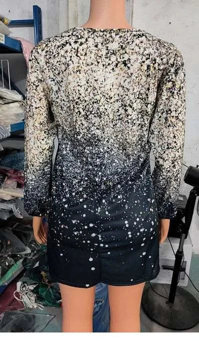 dresses for women 2022 Metal Decor Cold Shoulder Casual Dress Straight Mini Party dresses - M & M Global