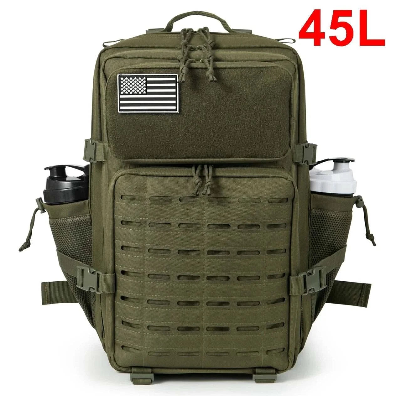 25L/45L Tactical Backpack for Men and Women Outdoor Survival Bug Out Bag Small School Rucksack Hking with Bottle Holder - M & M Global