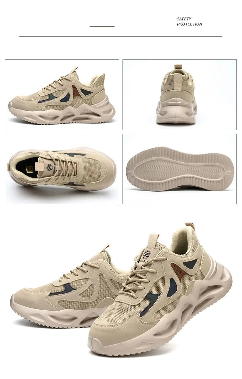 Lightweight Safety Shoes Men Work Shoes Steel Toe Work Boots Breathable Outdoor Sneakers Man Breathable Shoes Protective Boots