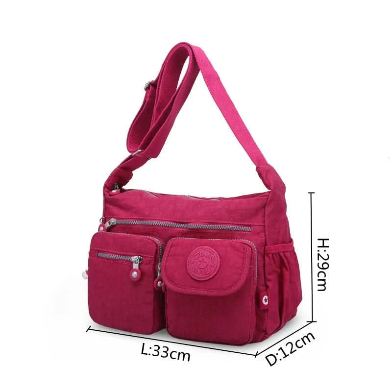 High Quality A4 Nylon Men Women Shoulder Messenger Bag Cross Body Purse Waterproof Lightweight Green Black Blue Purple Red M0938 - M & M Global