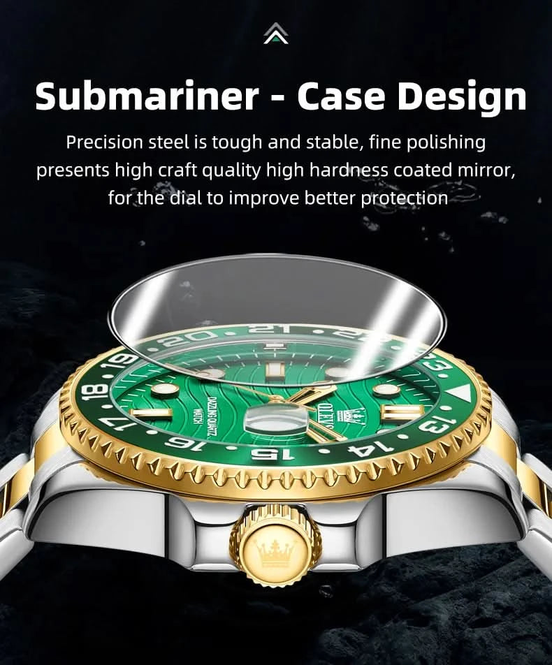 OLEVS Original Brand High Fashion Men's watch WaterproofCalendar Quartz Watch for Male Luminous Stainless Steel Authentic Watch - M & M Global