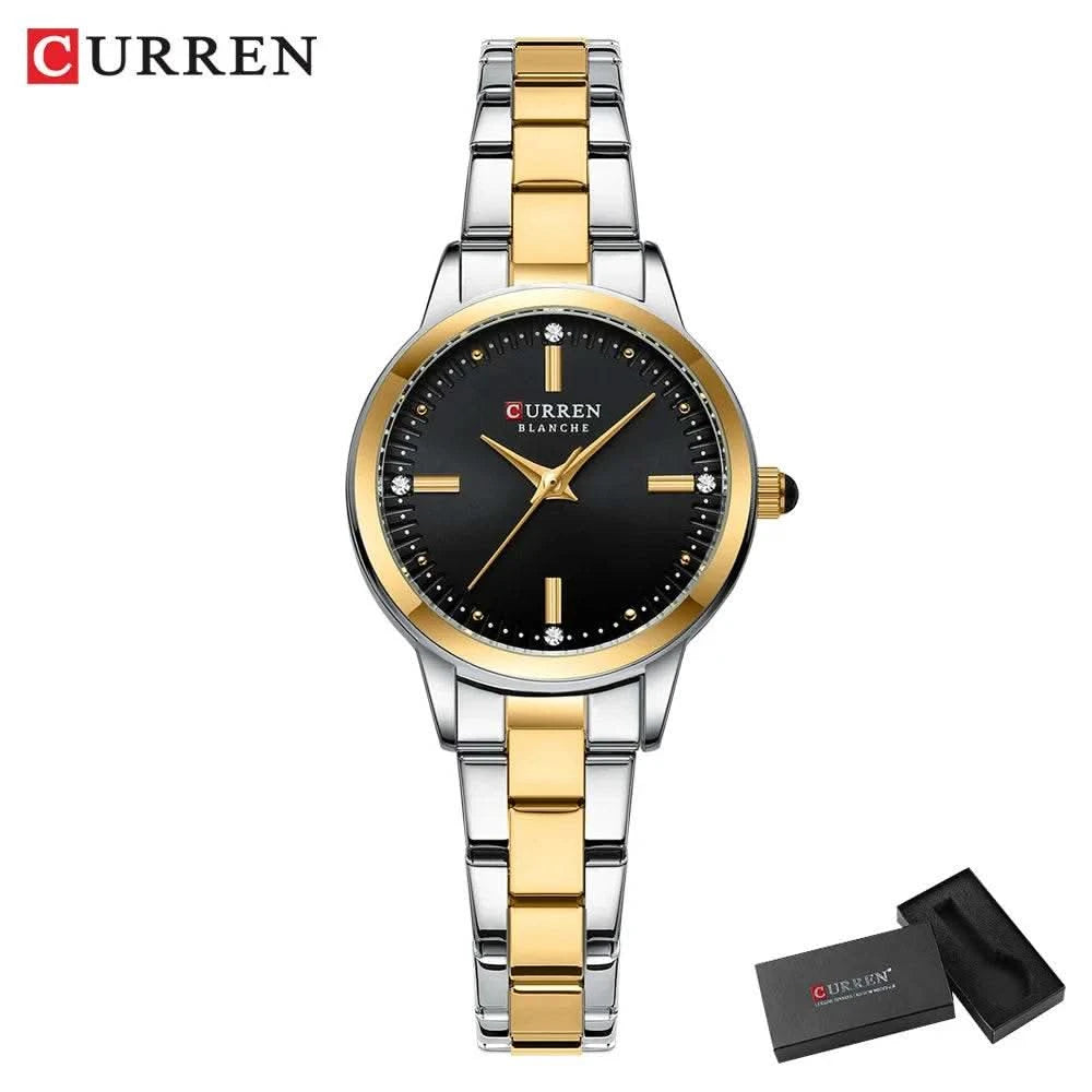 CURREN-Women's Simple Dial Wristwatch, Elegant and Charming Bracelet Quart Watches for Lady, Fashion Brand - M & M Global