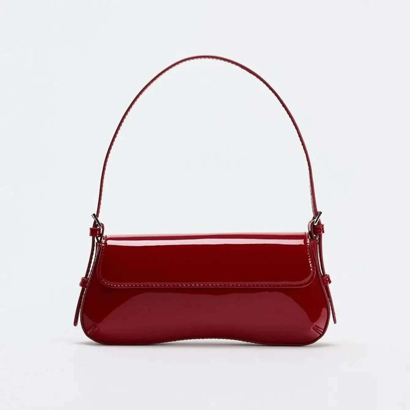 Red Baguette Underarm Bag New Fall 2024 Fashion simple commuter clamshell vintage shoulder bag - M & M Global