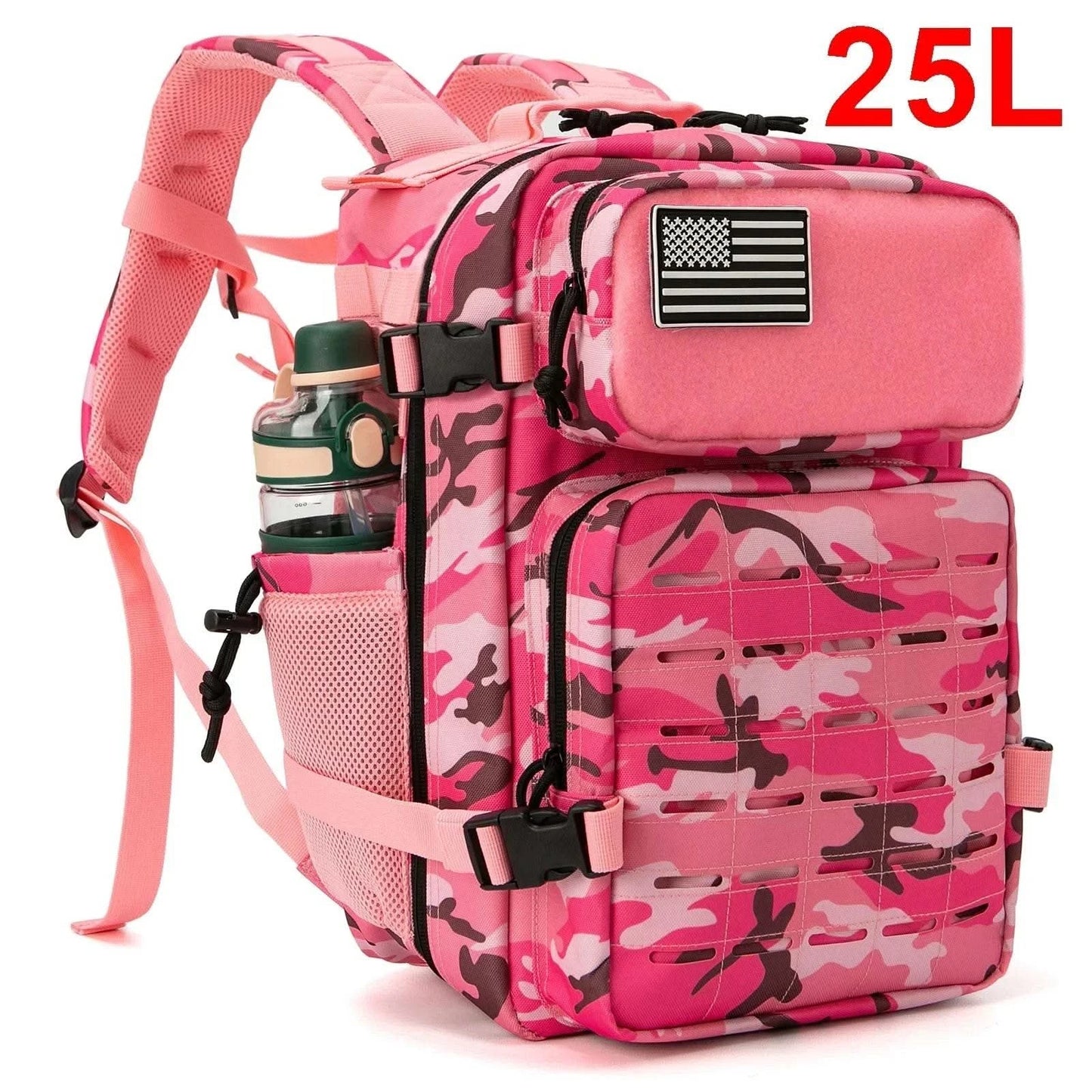 25L Tactical Backpack Outdoor Bag Fitness Backpack MOLLE Backpack Women's/Men's Hiking Survival Backpack Men's Dual Cup Holder - M & M Global