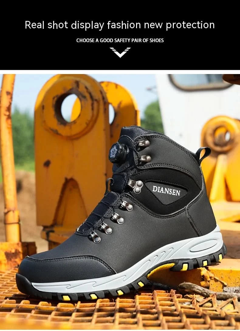 Non Slip Safety Boots for Men Work Anti-smash Indestructible Shoes Steel Toe Protective Anti-puncture Man Work Safety Boots